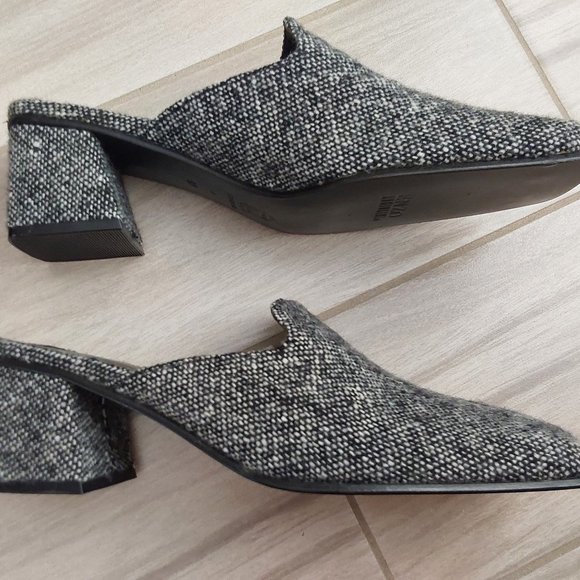 Enzo Angiolini NWOB Black Tweed Mid Heel Slip On Mule. Size 8M - Picture 4 of 7